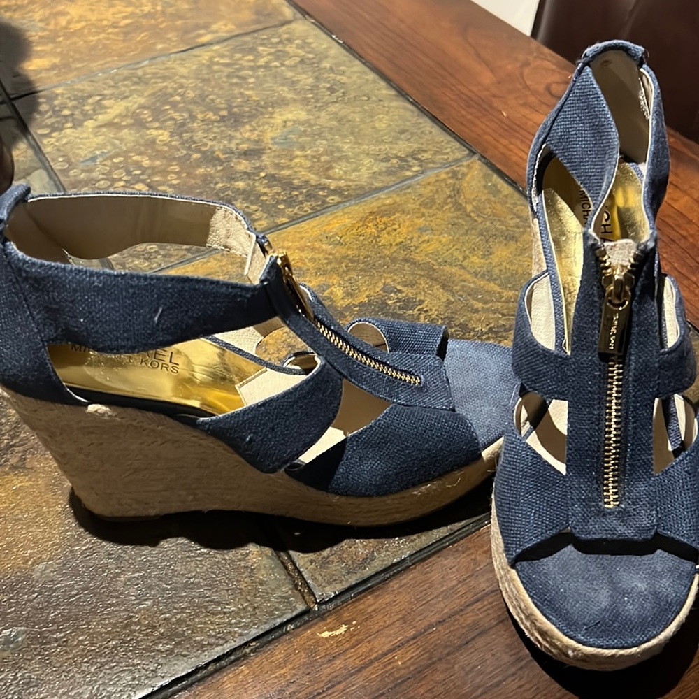 Denim Michael Kors wedges size 7.5